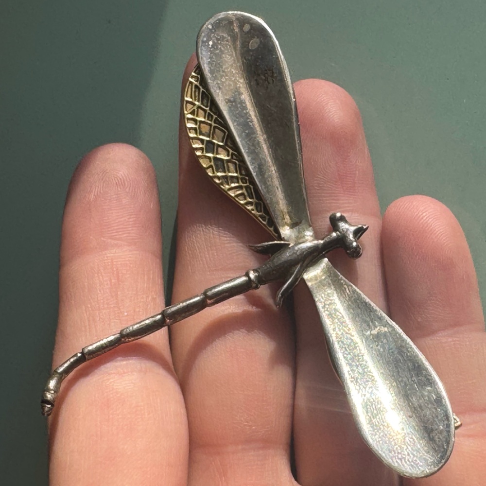 CII Mexico Sterling Silver Figural Dragonfly Brooch or Pin 16g